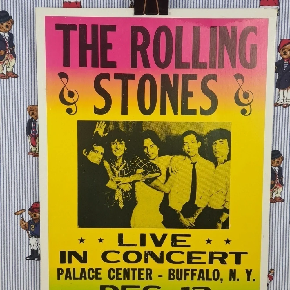 Vintage The Rolling Stones live in Buffalo, NY boxer concrt music poster